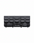 Black rectangular storage case with grid pattern on a white background